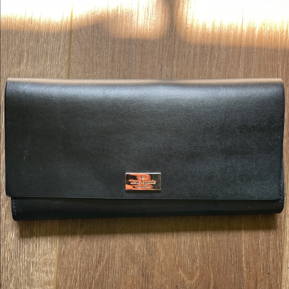 Kate Spade Black and Pink Leather Clutch